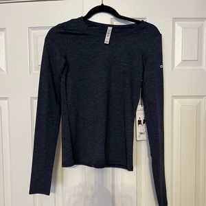 Alo Yoga Finesse Long Sleeve Top Navy XS
